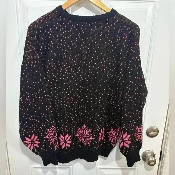 Entourage snowflake  vintage sweater size med can fit larger winter Christmas - Picture 3 of 5